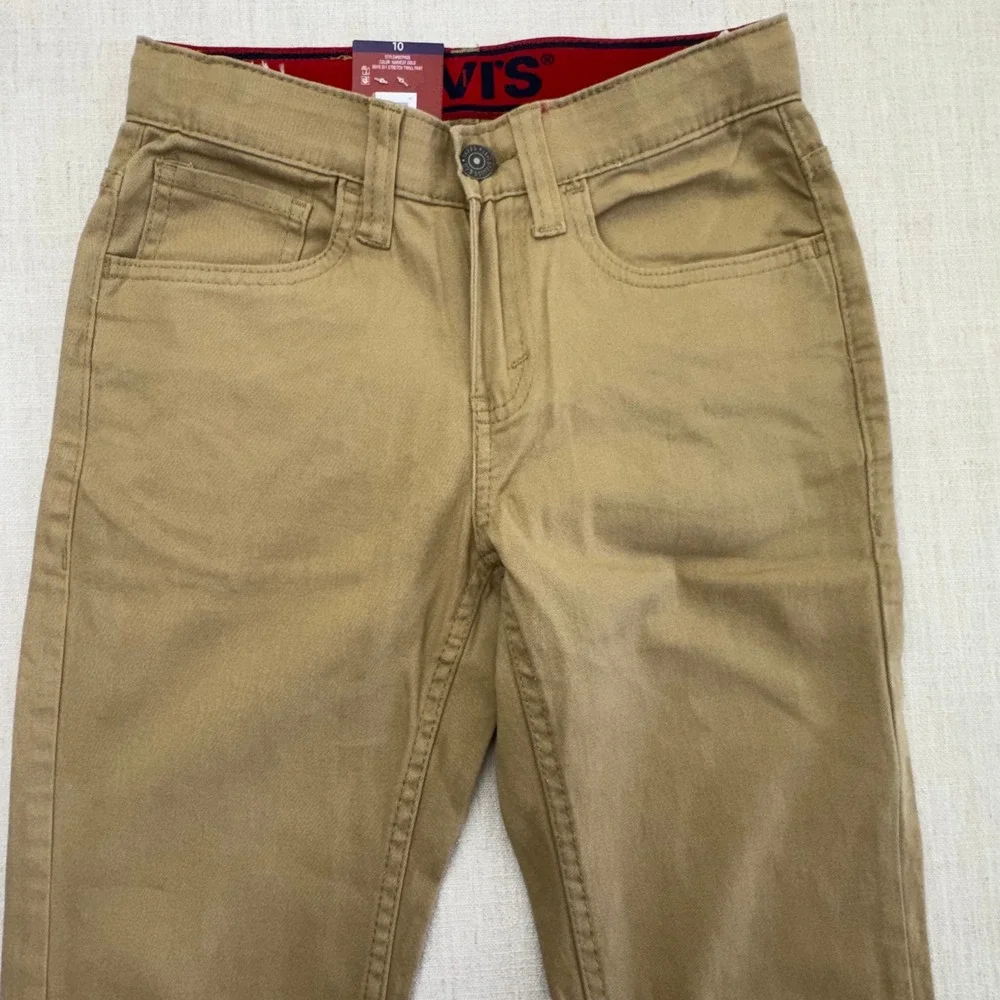 Levis Boys‎ 511 Slim Fit Adjustable Stretch Twill Pants Harvest Gold Tan Size 10